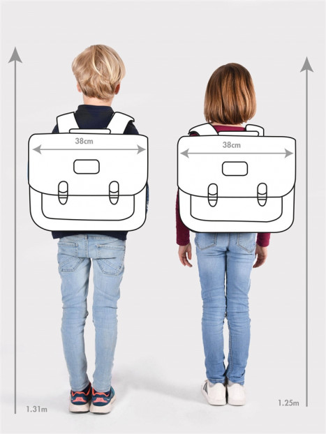 cartable 2 compartiments 38cm cameleon - MEGABAGS