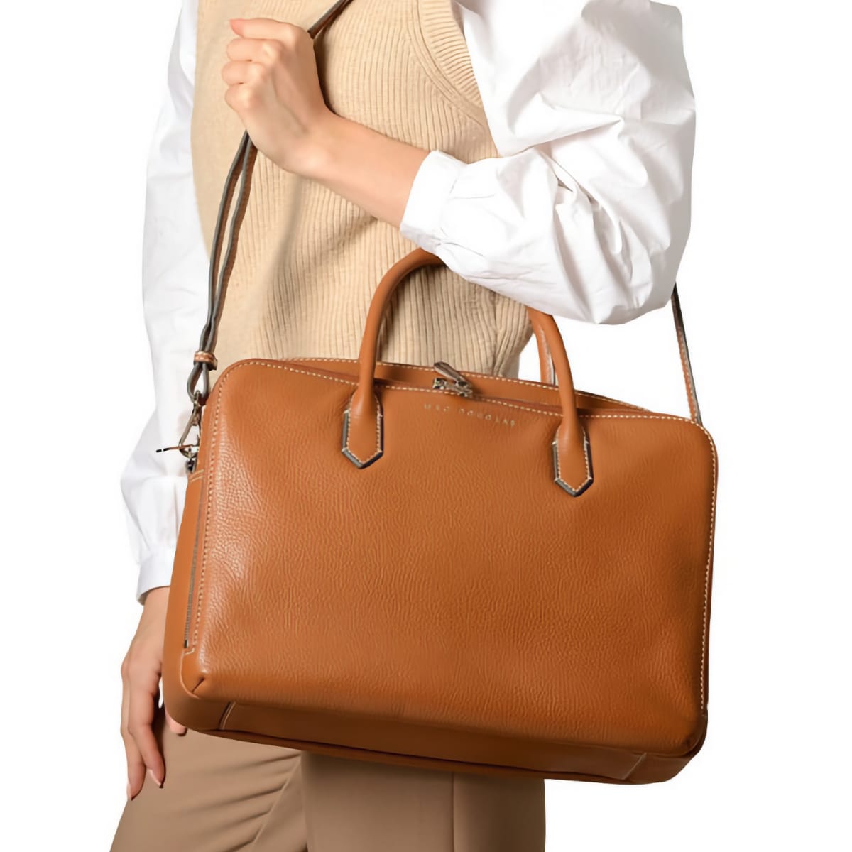 Porte-documents cuir Timbale Magda Mac Douglas châtain